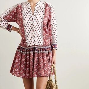 Veronica Beard | Jesila Paisley Cotton Mini Dress in Multicolor Size XL